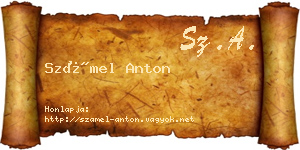 Számel Anton névjegykártya